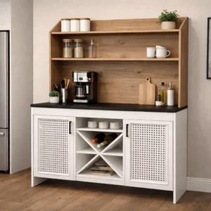 ركن القهوة - وحدة قهوة منزلية متعددة الرفوف – طاولة تنظيم ماكينة القهوة بتصميم رأسي – مثالي للمطابخ والزوا