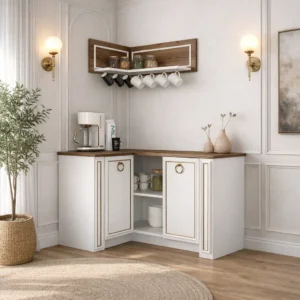 ركن القهوة Sansa – خزانة ركن قهوة بتصميم عصري – مناسب للمطبخ وغرفة المعيشة